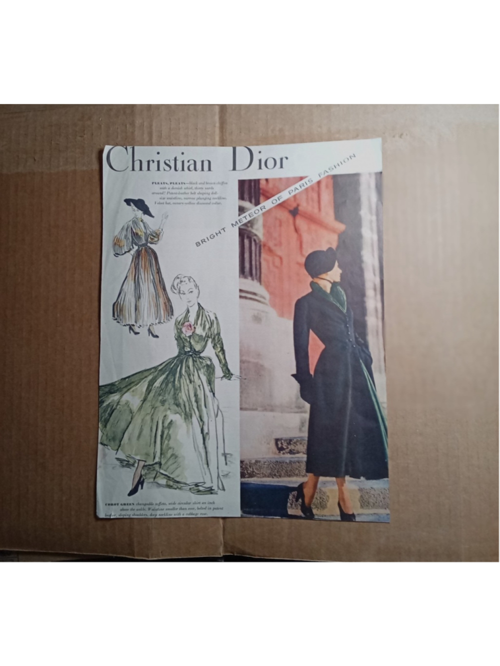 Original 1947 Christian Dior New Look Fashion Ad